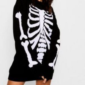 Halloween Skeleton Knitted Sweater Dress